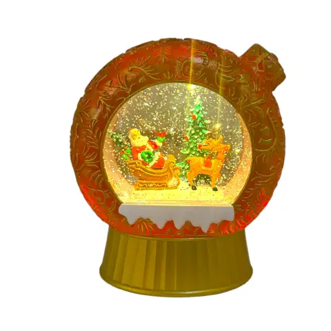 Sfera Glitter LED H20cm Rossa con Musica e Luce Acqua