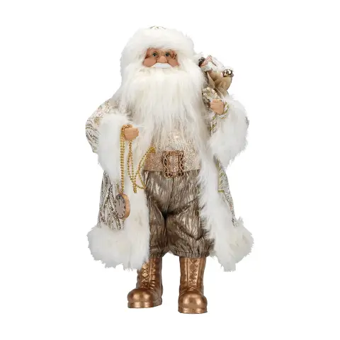 Decorazione Babbo Natale Dorato 47 cm con Regali