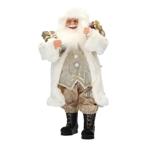 Babbo Natale Decorativo 60 cm in Stile Elegante Crema