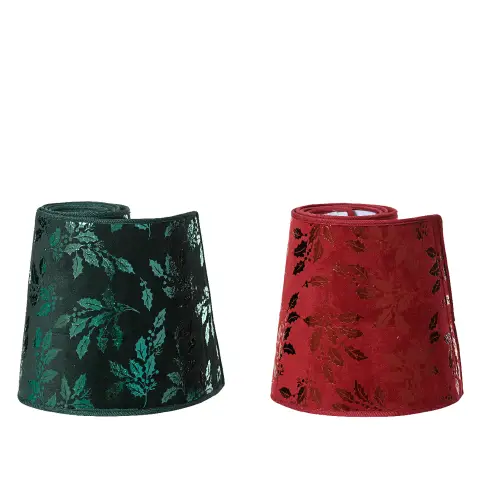 Copribase Albero di Natale in Tessuto 56x22 cm Bordeaux o Verde