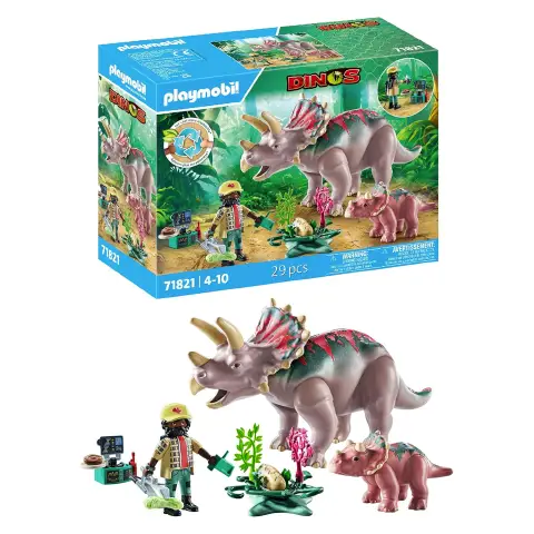 Triceratopo E Cucciolo Playmobil Dinos