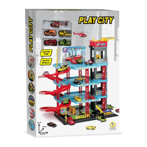 Garage Quattro Piani Con Veicoli