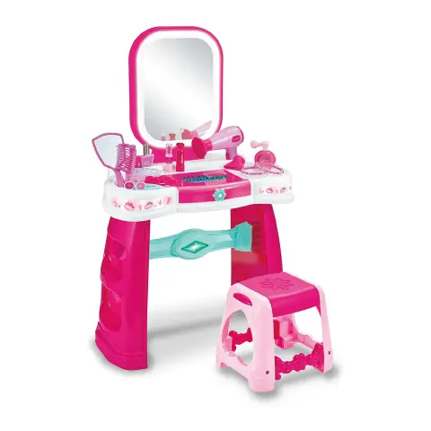 Specchiera Magica Bambina con Sgabello e Luci LED