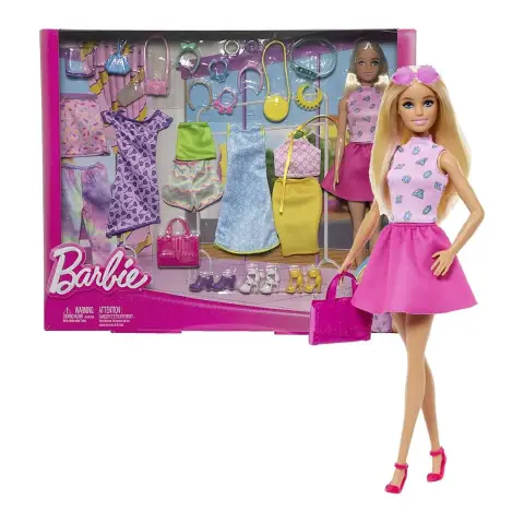 Barbie Bambola con Grande Set Vestiti
