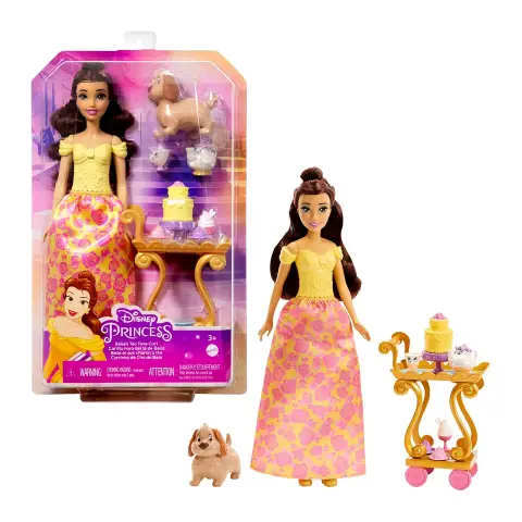 Disney Princess Set da Tè di Belle con Bambola e Carrello