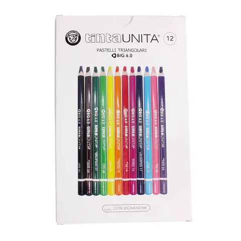 Tinta Unita Pastelli Triangolari Big  6.0 12 Pezzi