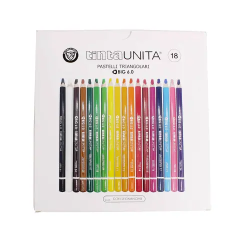 Tinta Unita Pastelli Triangolari Big  6.0 18 Pezzi
