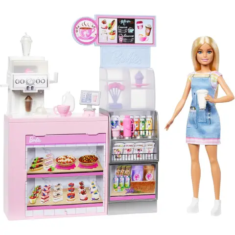 Barbie Caffetteria con Bambola Barista e 12 Accessori