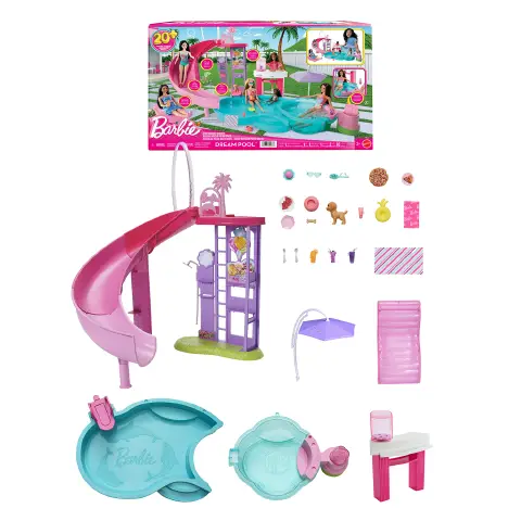 Barbie Piscina Dei Sogni con Scivolo, Idromassaggio e Accessori