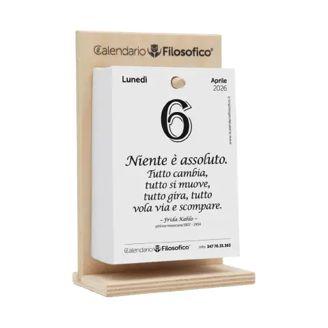 Calendario Filosofico 10x14 cm Con Supporto In Legno