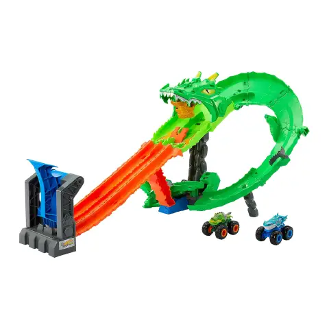 Hot Wheels Monster Trucks Pista Demolizione Del Drago