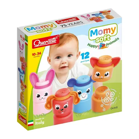 Momy Soft Mattoncini Morbidi Happy Animals 12 Pezzi