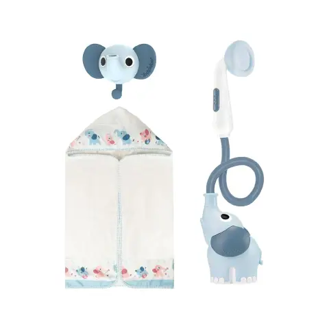 Elephant Baby Shower Cloudy Blue Bath Set