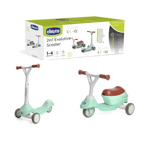 Chicco Monopattino Evolutivo 2in1 Cavalcabile e Scooter 1-4 Anni