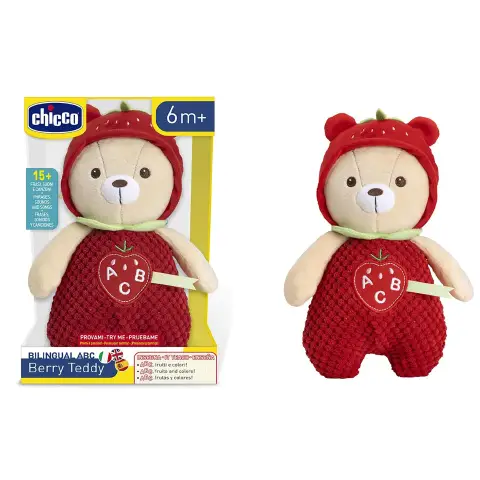 Chicco Peluche Interattivo Fragola Trilingue Numeri e Colori