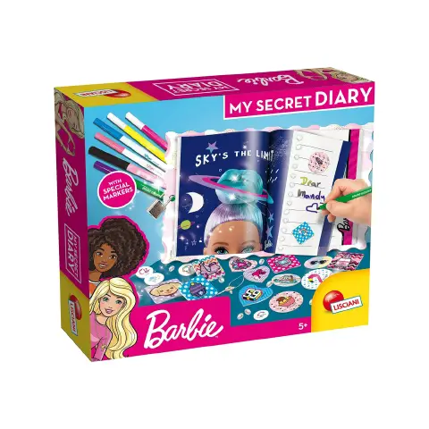 Barbie Diario Segreto con Lucchetto, Stickers e Pennarelli Speciali
