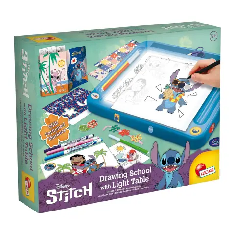 Stitch Drawing School – Tavolino Luminoso con Stencil e Pennarelli