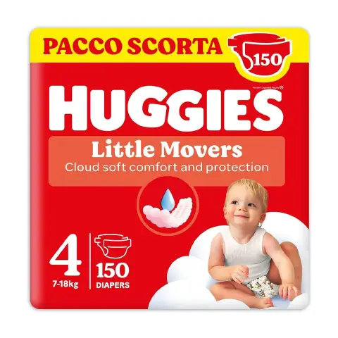 Huggies Little Movers Taglia 4, 150 Pannolini Disney Ultra Dry