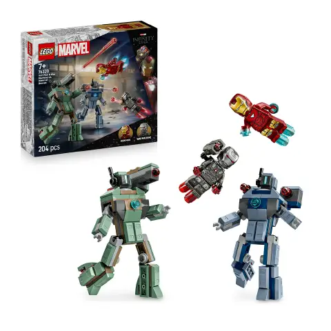 Lego Super Heroes Marvel Iron Man e War Machine Contro I Droni di Hammer 76320