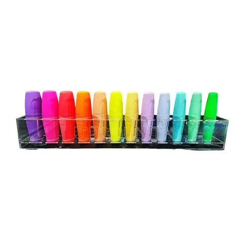 Mini Highlighter Set 12 Fluorescent Colors and Soft Touch Crayon