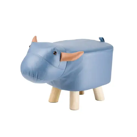 Taurus Faux Leather Pouf Stool