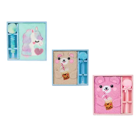 Block Notes A5 Con Penna Pom Pom Peluche