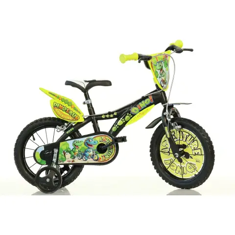 Bicicletta Bambini 14" T-Rex Dinosaur Adventure con Rotelle
