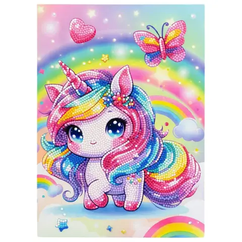 Quadro Crystal Art Kawaii Unicorno Diamantiny
