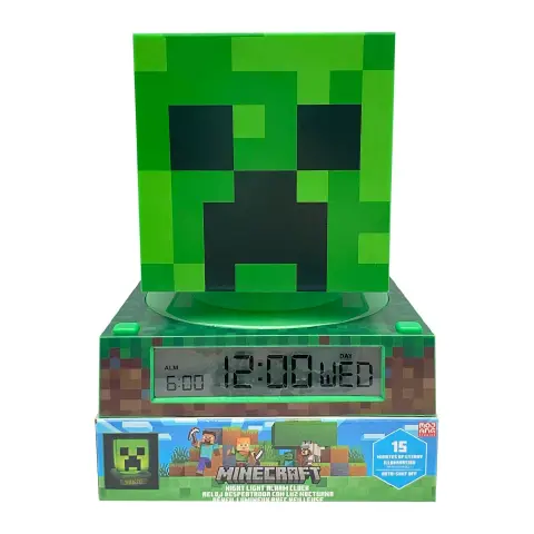 Sveglia con Luce Notturna 3D Creeper Minecraft – Allarme e Data
