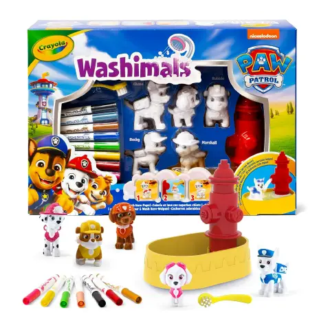 Crayola Washimals Paw Patrol – Set con 5 Cuccioli e Accessori