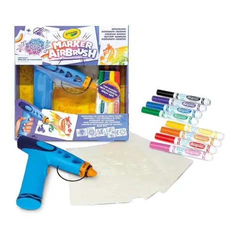 Crayola Marker Airbrush – Aerografo Creativo con Pennarelli e Stencil