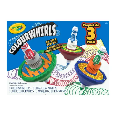 Crayola ColourWhirls – La Trottola dei Colori con 3 Trottole