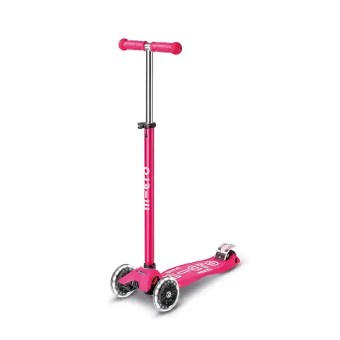Monopattino Maxi Micro Deluxe LED Rosa 3 Ruote Bambini