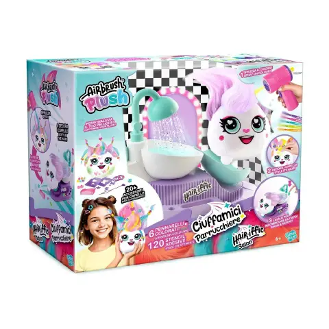 Airbrush Plush Ciuffamici Parrucchiere Playset con Aerografo e Accessori