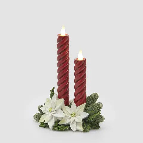 Candela LED con Coroncina Ø16x21x29cm EDG Green Red