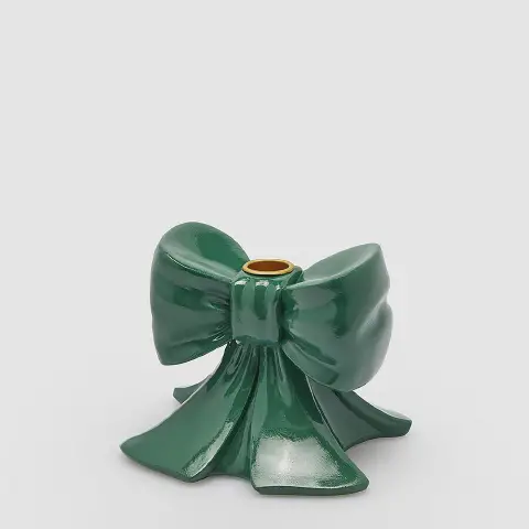 Portacandela Fiocco Verde EDG H11 13x13 cm Natale