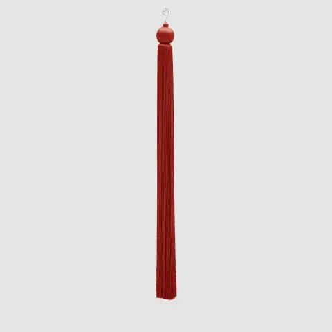 Nappa Natalizia Frangia Lunga 94cm Rosso Decorazione Albero