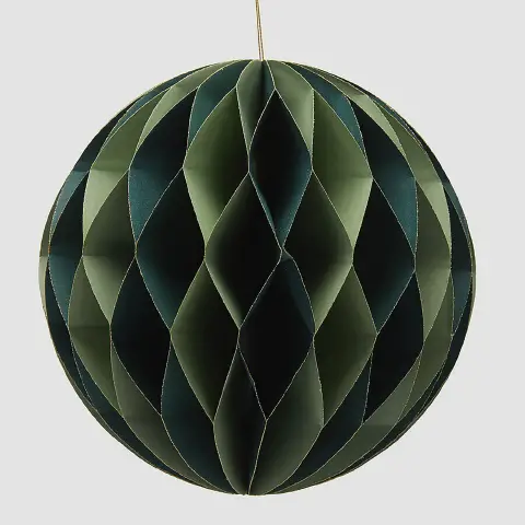 Palla Natalizia Origami Verde D20 cm Carta Decorazione