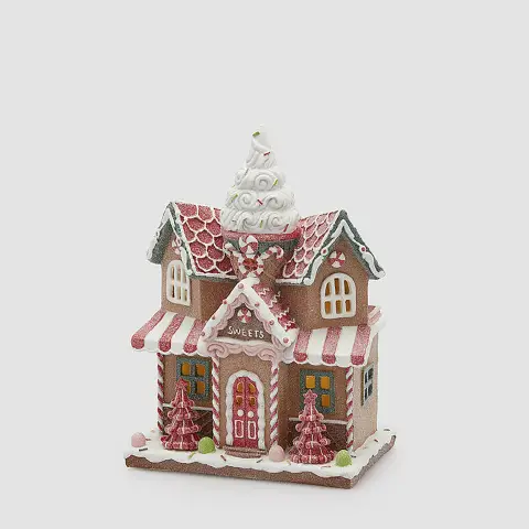 Casetta di Marzapane Natalizia con LED EDG H28,5 cm