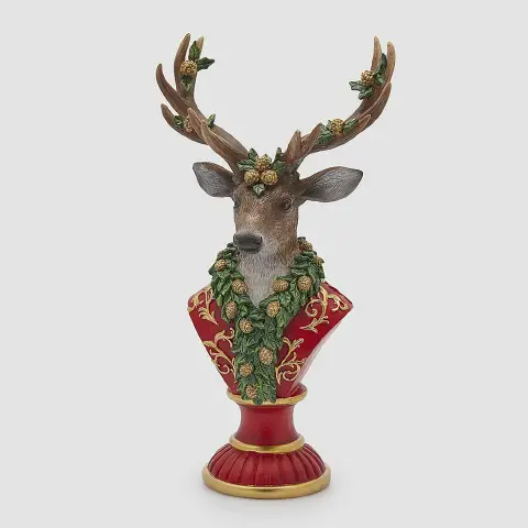Decoro Natalizio Renna con Ghirlanda 39,5cm EDG