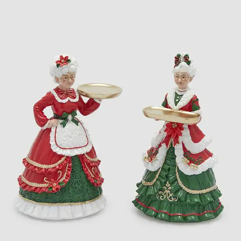 Mamma Natale 26cm Verde Rosso EDG Decoro Natalizio 2 Varianti