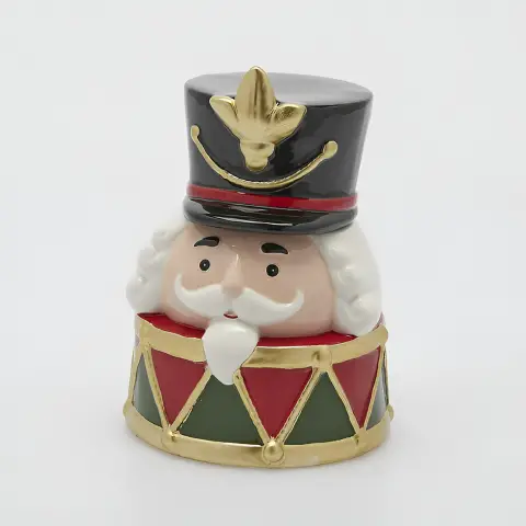 Contenitore Natalizio Soldatino con Tamburo 23cm Ceramica EDG