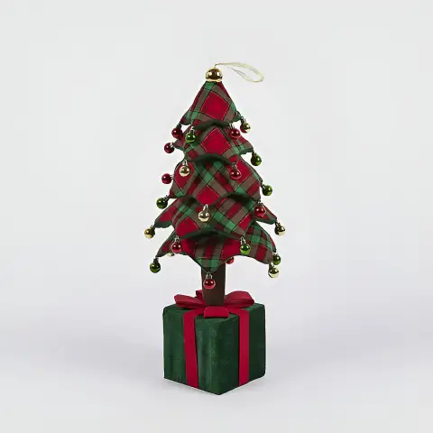 Decoro Pino su Pacco da Appendere H70cm Verde Rosso – EDG Enzo De Gasperi