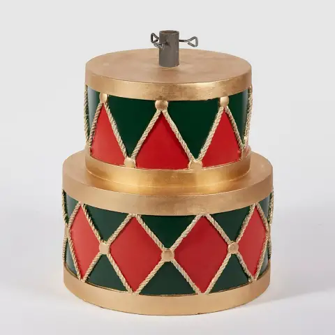 Base Albero di Natale Tamburo H49 D45 cm Verde Rosso – EDG Enzo De Gasperi