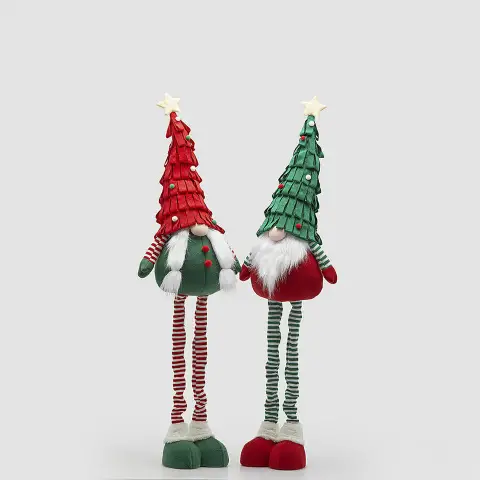 Gnomo-Pino Telescopico H110 cm Verde/Rosso – Decoro Natalizio EDG