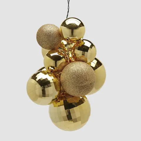 Grappolo Palline Natalizie MirrorMix 10pz Oro EDG