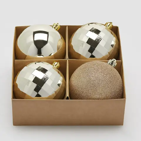 Palline Natale MirrorMix Ø10cm Champagne Set 4 EDG