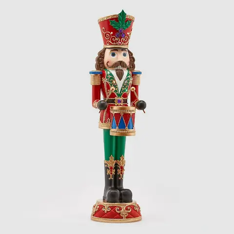 Soldatino Schiaccianoci con Tamburo LED H90 cm EDG