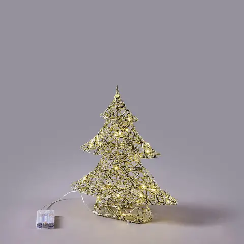Albero Natalizio LED Intreccio con 30 Microled H40 cm Oro – EDG