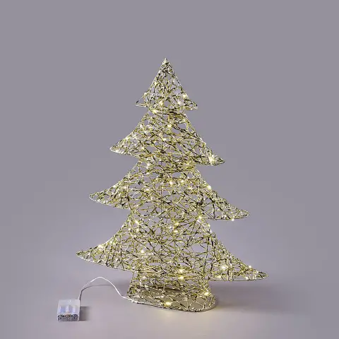 Albero Natalizio LED Intreccio con 60 Microled H60 cm Oro – EDG